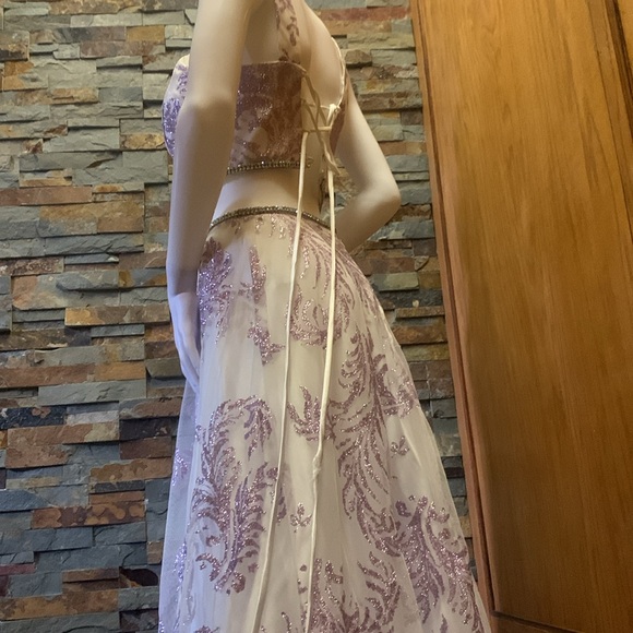 Camille  prom size 4 Purple and White Skirt dress set corset back 311 - Picture 10 of 10